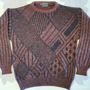 Vintage 80's Leo Chevalier Sweater XL – Maroon Unisex Grandpa Core Knit